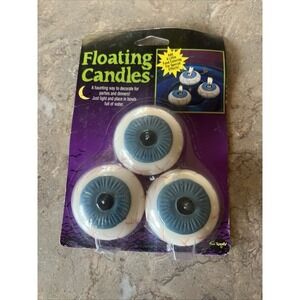 Vintage Halloween Set Of 3 Floating Candles Eyeballs